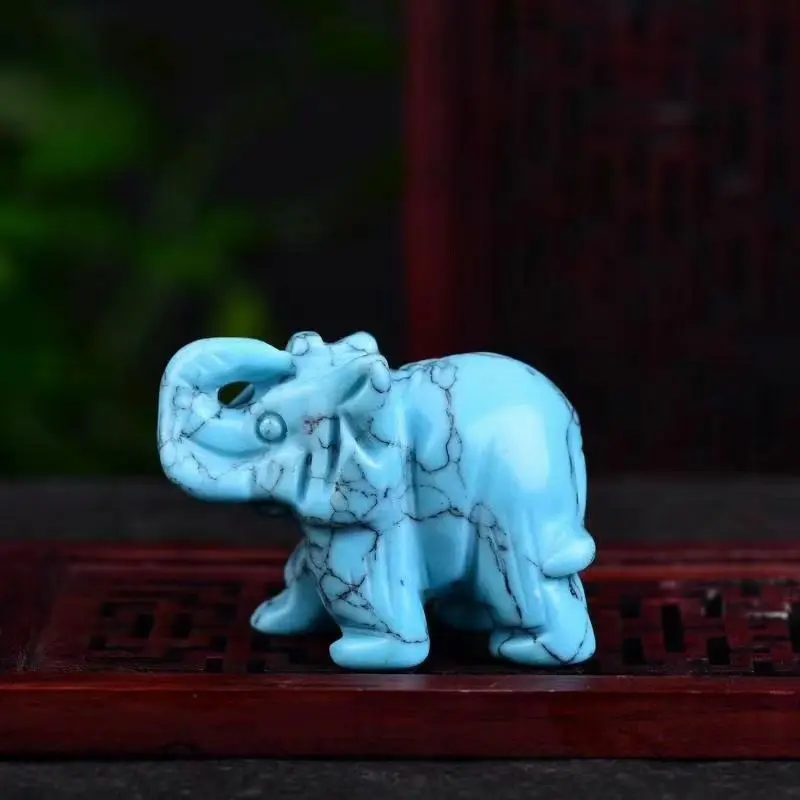 

1pcs Crystal Elephant Artware Decoration Animal Pocket Stone Statue Figurine Auspicious Crystal Jade Ornament Handicraft