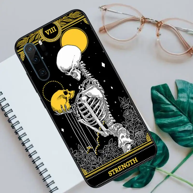 

skull Tarot art pattern Phone Cases For Huawei honor Mate P 10 20 30 40 Pro 10i 9 10 20 8 x Lite Luxury brand shell funda coque