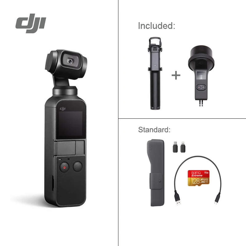 Waterproof combo DJI Osmo карман 3-осевая стабилизированная ручной Камера со смартфоном 4K 60fps видео вариант расширения влево/вправо комплект/микро SD карты - Цвет: Waterproof combo