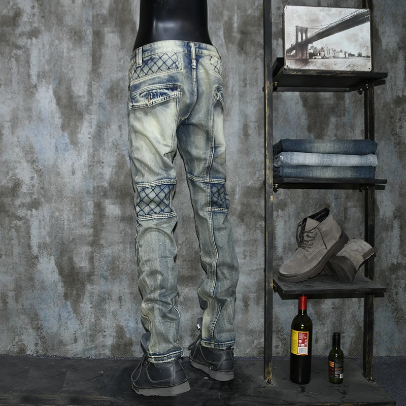 

Men's Retro straight fit jeans European and American tailored jeans