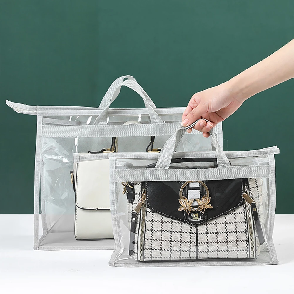 

Handbag Dustproof Storage Bag Wardrobe Leather Protection Finishing Storage Bags Transparent Moisture-proof Sealed Hanging Bag