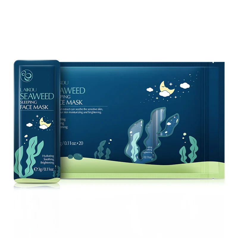 

Lycome Seaweed Sleeping Mask 3g*20pcs bags, no-washing moisturizing and moisturizing mask for face women facial mask