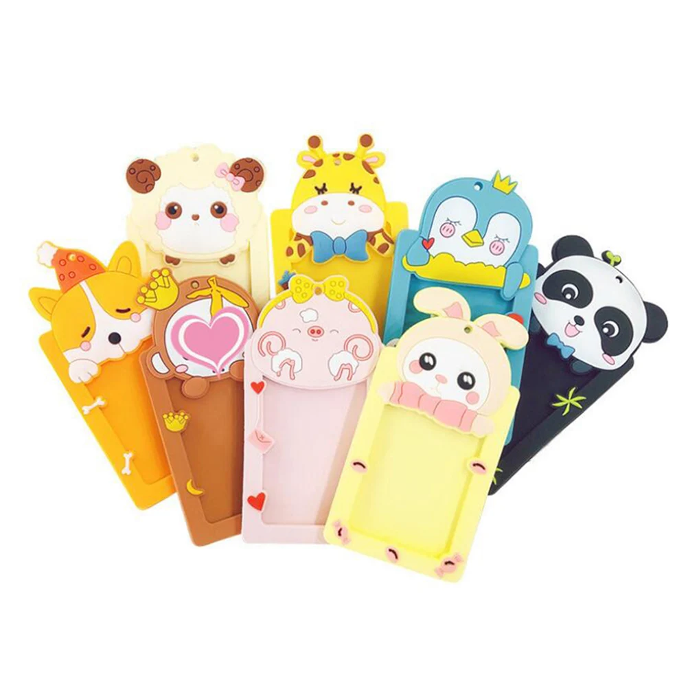 

1pc Silicone Business Card Case Cover with Rope Protector Cover Work Card Holder Cute Animal Shape Student ID Badge Card Holder