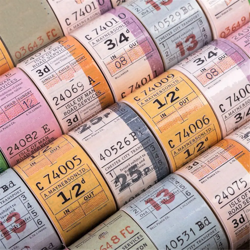 1 рулон винтажная Маскировочная лента из серии британских билетов Васи кавайные