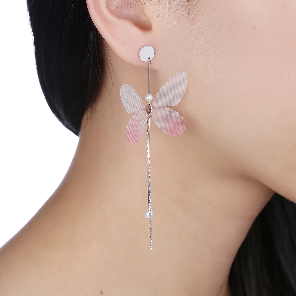 

ZEMIOR 925 Sterling Silver Drop Earring For Women Trendy Pretty Butterfly Earrings Fine Jewelry Romantic Anniversary Gift