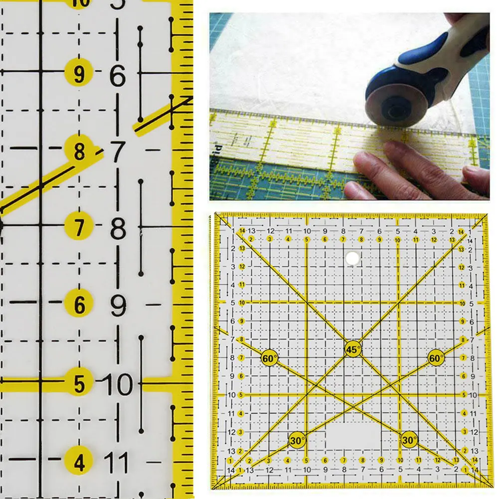 Прозрачная линейка для квилтинга шитья патчворка резания рукоделия сделай сам