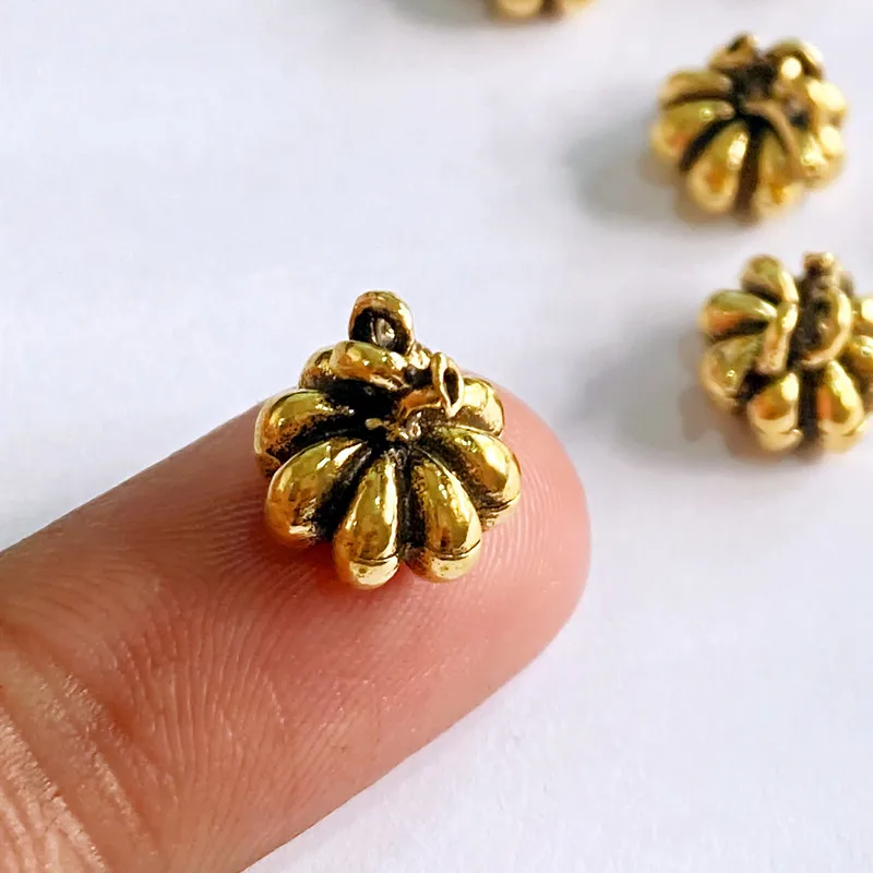 

15Pcs 11x10mm 3D Pumpkin Charms Pendants Antique Gold Tone Jewelry Making DIY Bracelet Necklace Handmade Craft