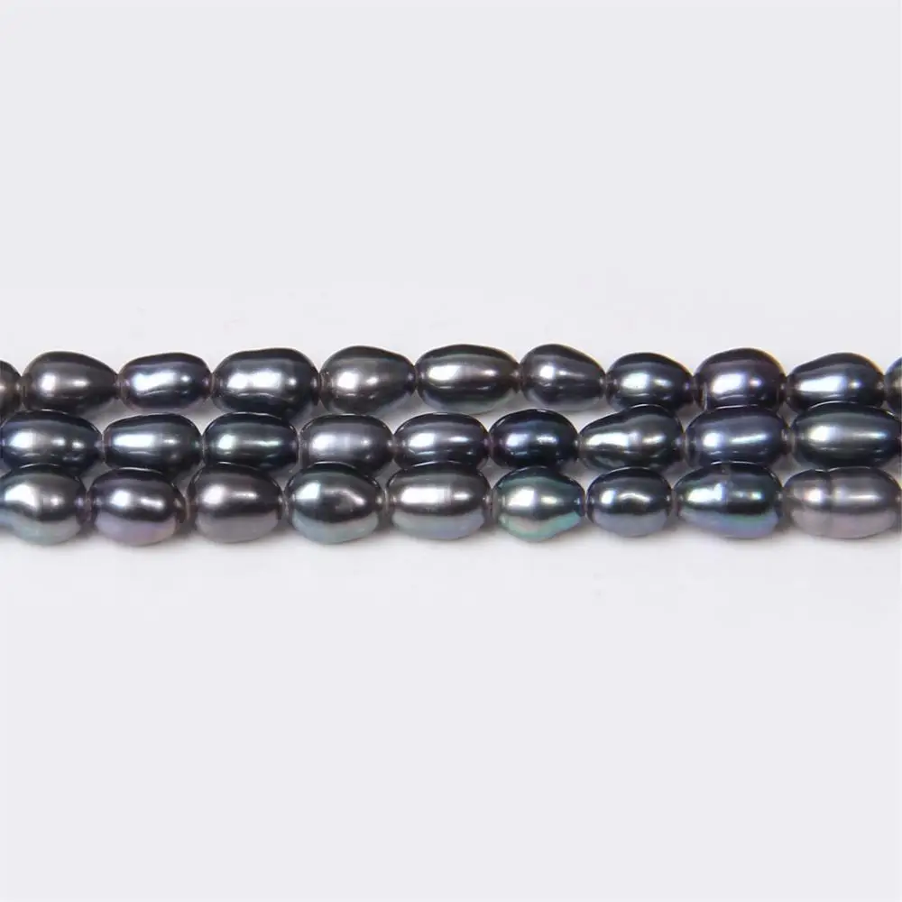 2 8-3 мм АА класса Овальный натуральный красочный блеск черный жемчуг бусины