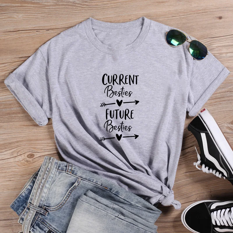 

Future Besties Shirt Funny T Shirt Casual Tshirt Women Loose Tee Shirt Top Women Summer O-neck Short Sleeve Women T Shirt