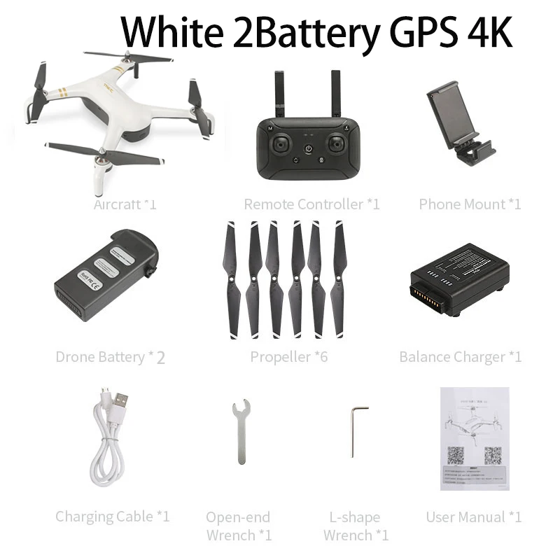 White 2B GPS 4K X7p Дрон с GPS с 5g 4k камерой Hd 1200 метров Расстояние управления Профессиональный Квадрокоптер долгое время полета Fpv Rc игрушки - Цвет: White 2B GPS 4K