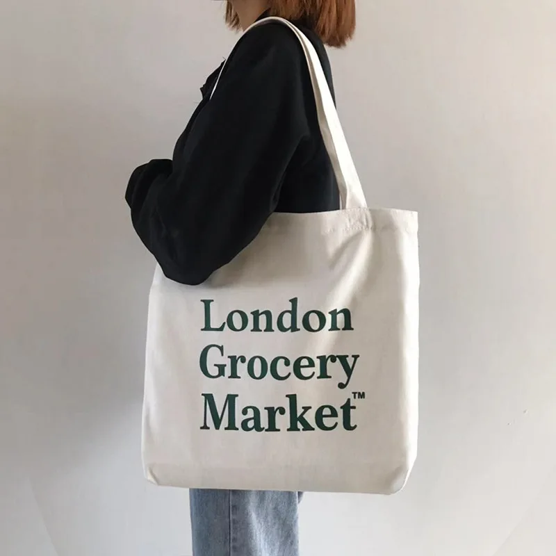 

Canvas Zipper Shopping Bag 2021 Large Capacity Conventional Tote Bag Fashion Letter Printing Women's Shoulder Bag Simple Bags