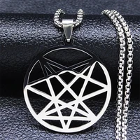 stainless steel satan cross necklaces menwomen church of satanic symbol pendant kolye necklace pendant jewelry joyas n3122s06