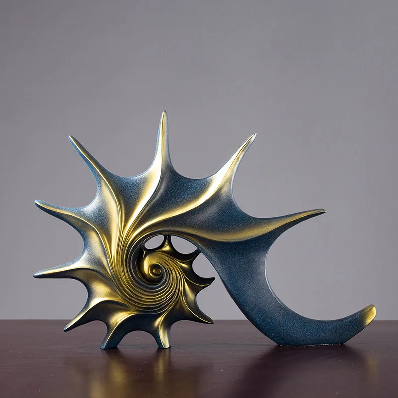 Статуя в европейском стиле ретро из смолы виде ракушки морская улитка скульптура