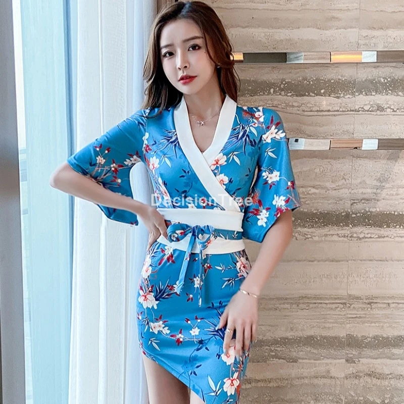 

2022 japanese kimono vintage tradition silk yukata dress japan sexy costumes dancing performances costume oriental dress