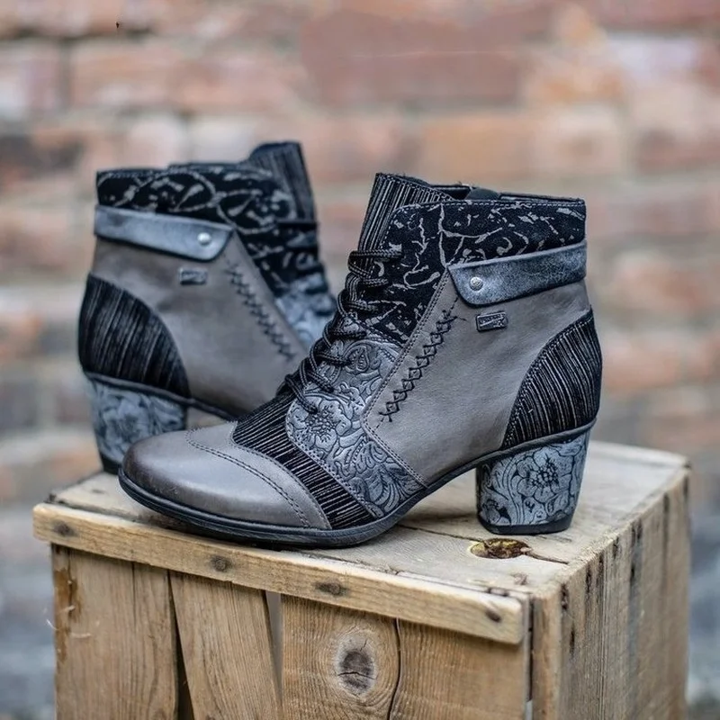 

Designer Boots Women Platform Heels Booties Bohemian Shoes Women 2022 Autumn Winter Side Zipper Goth Ankle Boots Botas De Mujer