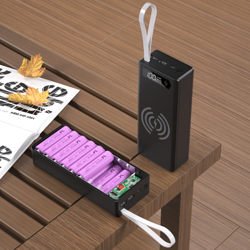 DIY 16*18650 Batteries Standard Container Power Bank Holder Case Tools 5w Wireless charger |