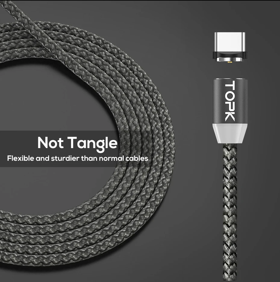 1 м Магнитный 2.4A кабель быстрой зарядки, кабель Micro usb type C магнитное зарядное устройство для IPhone XR XS Max samsung huawei XiaoMi Redmi Note 7