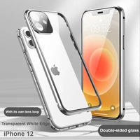 iphone 12 mobile phone double sided all round toughened glass fall proof high end luxury mobile phone protective case