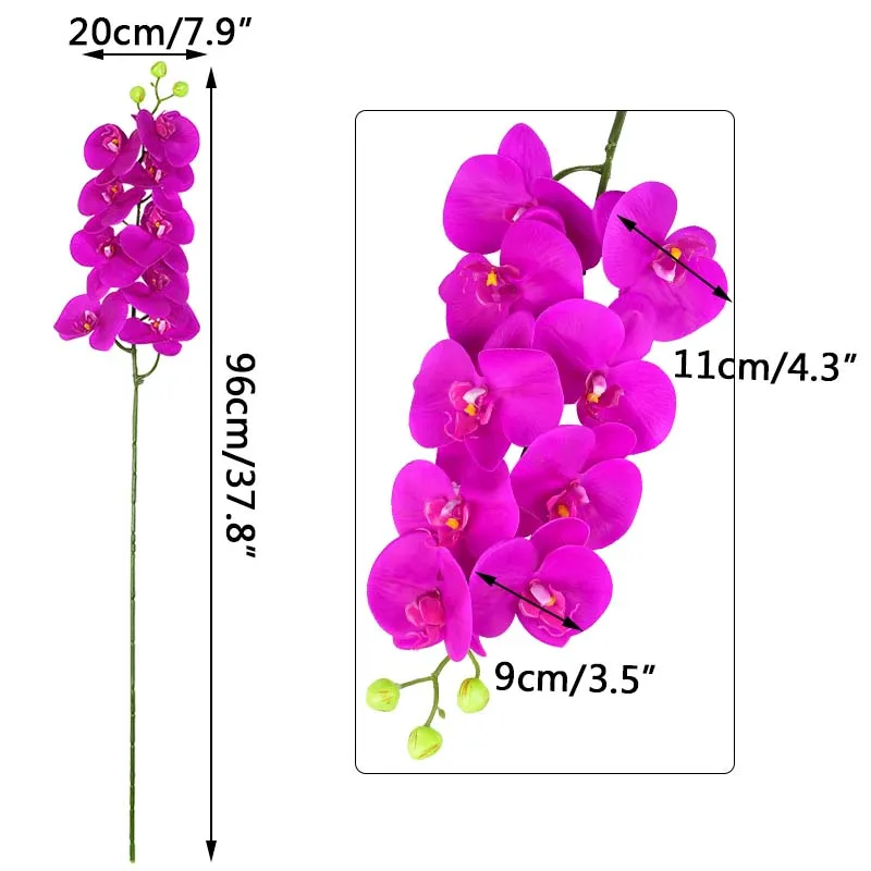 1pcs 9 Heads Artificial Butterfly Orchid Fake Flower Moth Phalaenopsis for House Garden Wedding Party Decor Arrangements Flowers |