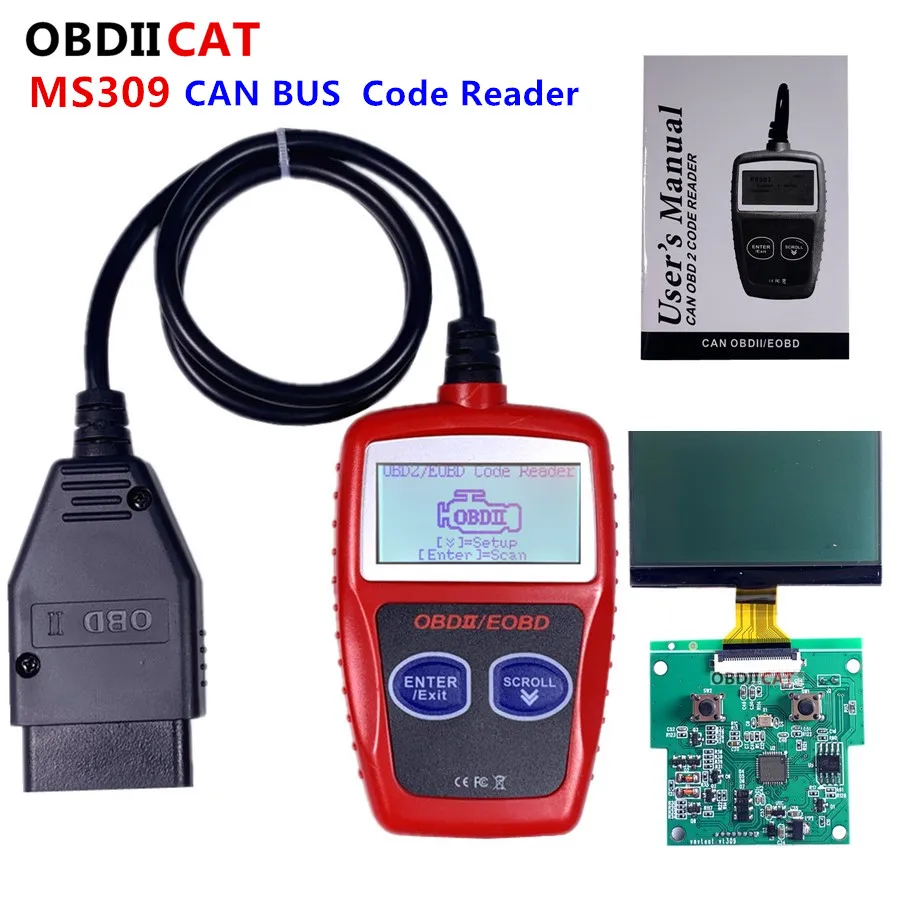 

Считыватель кодов MS309 CAN BUS OBD2 EOBD OBD II, диагностический инструмент MS 309, Автомобильный сканер с многоязычным инструментом ms 309