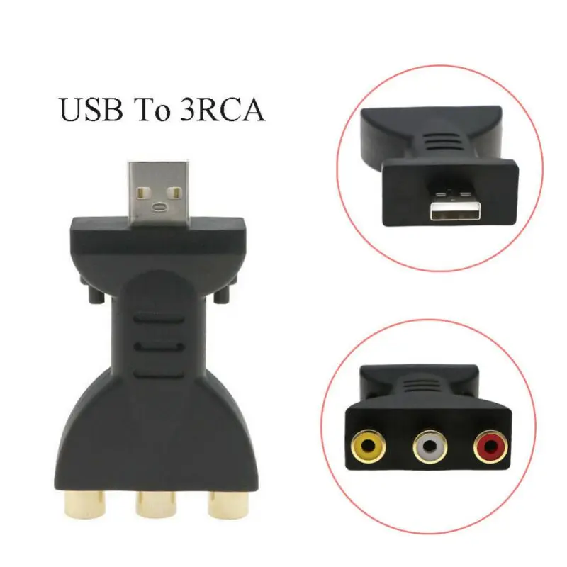 Аудио-адаптер USB мужчина к 3 RCA Женский Разъем Портативный Go слот для карт памяти |
