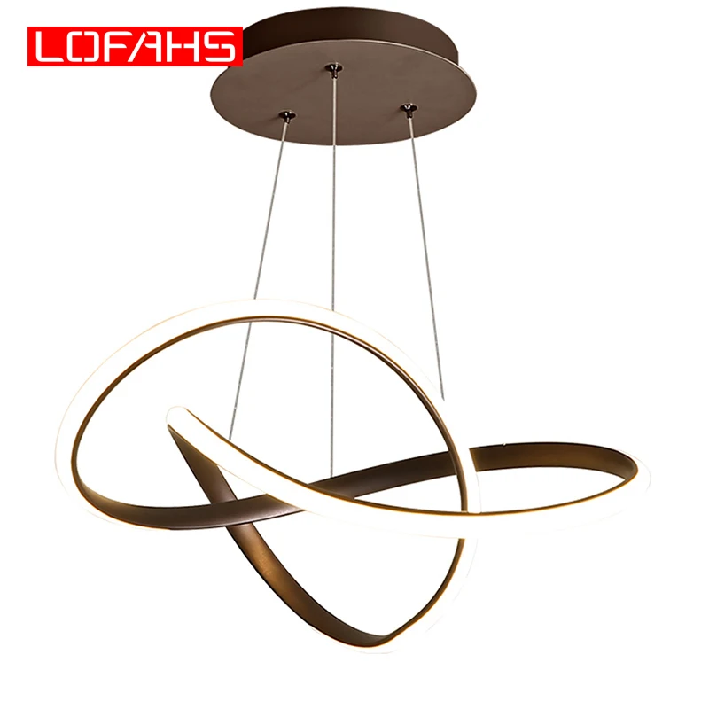 

LOFAHS Dimmable Modern LED chandelier lights lamp for dinning room living room Remote Controller hanging Chandelier Fixture