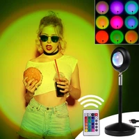 rgb sunset lamp multiple colors sunset projection lamp with remote control usb fill light for room atmosphere decor