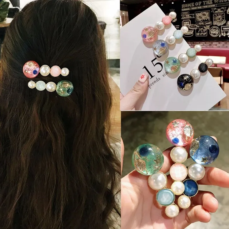 

New Arrival Hair Clips For Women Hair Accessories Fashion Colorful Wild Cute Pearl Barrette Stick Beauty Styling Tools Jewelry