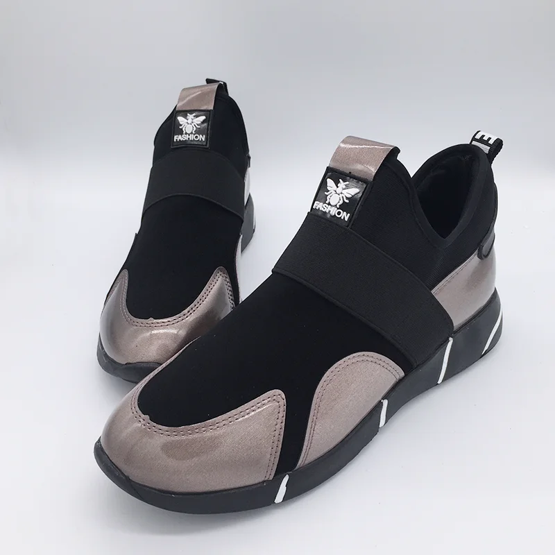 

Spring New Fashion PU Leather Platform Sneakers Slip-On Height Increasing Platform Sneakers Women Light Shoes Women