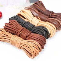 5 meters retro high quality genuine leather cord 3mm roundflat strand cow leather rope for handmade diy accessories