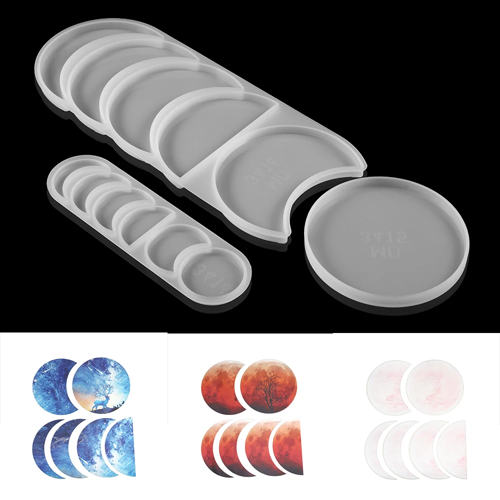 1pcs Moon Planet Silicone Molds Lunar Eclipse UV Resin Crystal Epoxy Mold for DIY Jewelry Making Pendant Handmade - Цена: 408.54