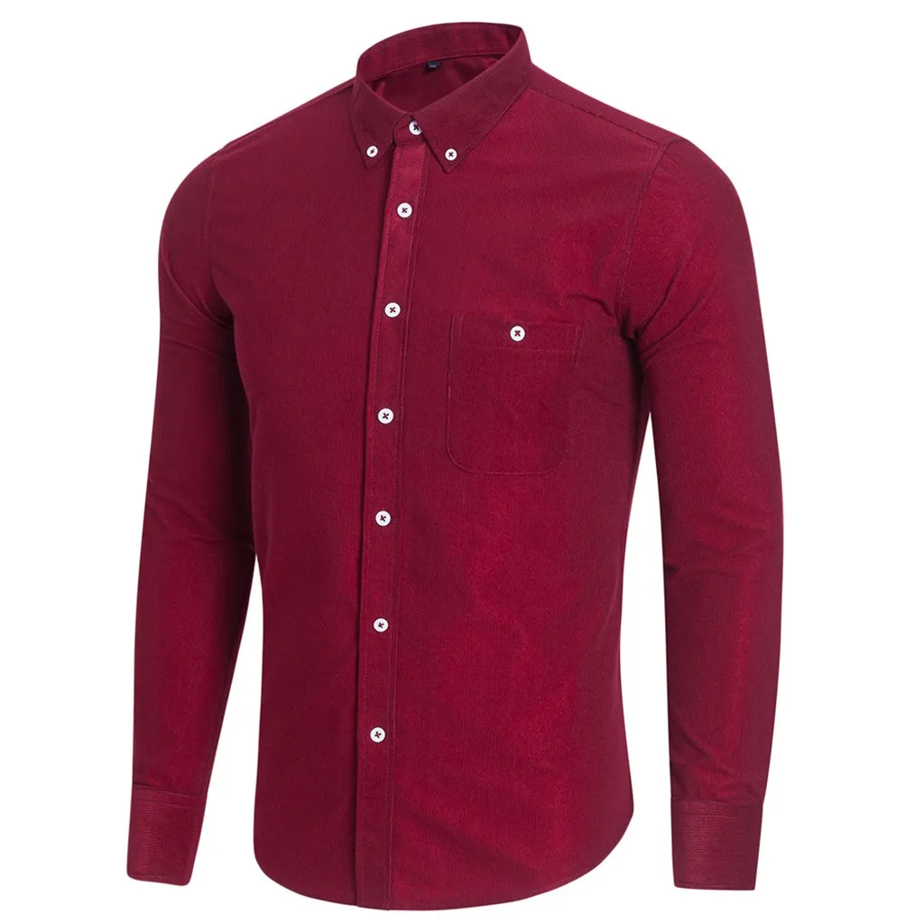 Мужская однобортная рубашка SAGACE разноцветная с длинными рукавами и лацканами