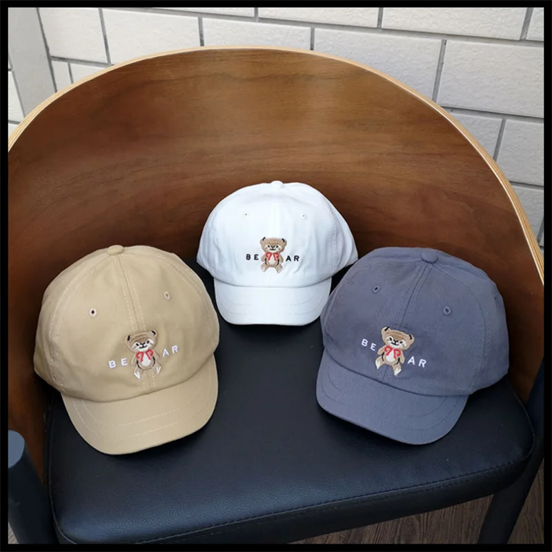 Летняя Ретро Кепка с коротким покрытием мультяшный медведь Softtop универсальная
