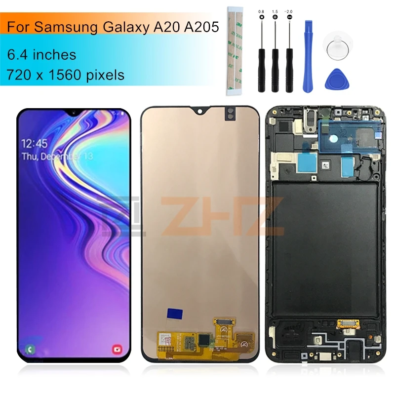Дигитайзер сенсорного экрана в сборе для Samsung galaxy A20 lcd A205/DS A205F A205FD A205U|Экраны