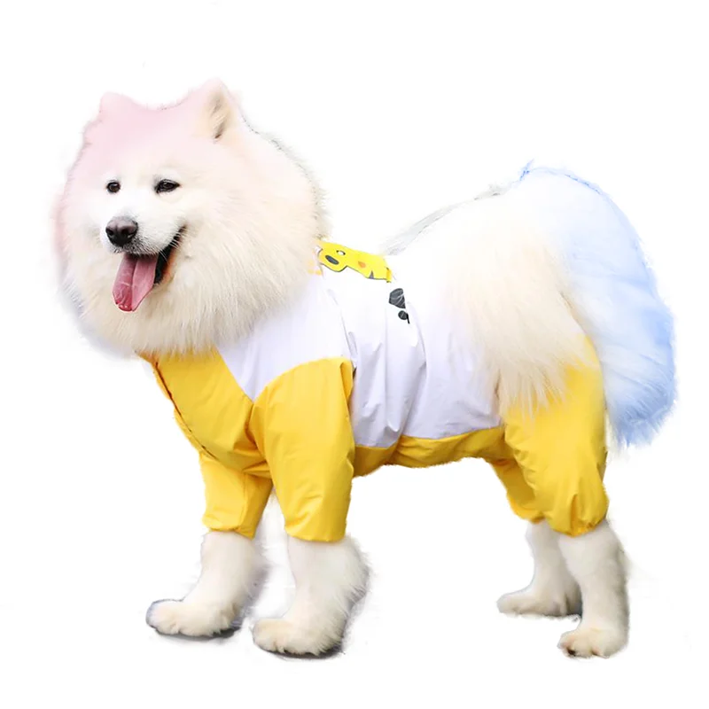 

Dog Raincoat Golden Retriever Samoyed Labrador Medium Large Dog Four-Leg All-Inclusive Waterproof Pet Poncho