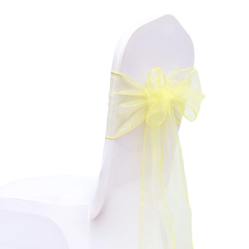 25 шт органза стул пояса для свадьбы украшение банкета и вечеринки Луки с