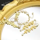 GLEVO натуральный пресноводный барочный жемчуг ожерелье серьги браслет для женщин вечерние подарок листья изысканные ювелирные изделия набор ювелирных изделий GS0021