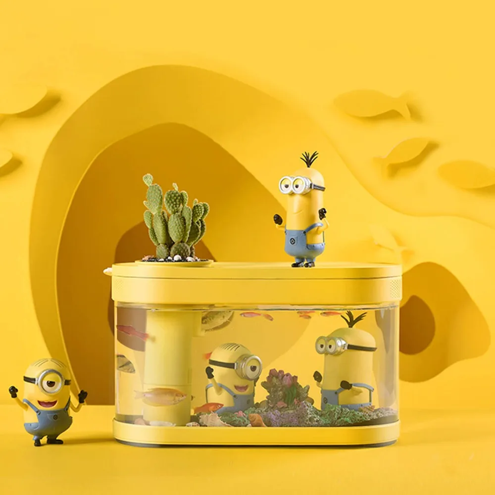 Xiaomi геометрический аквариум Aquaponics экосистема небольшой водный сад экологический прозрачный аквариум USB Перезаряжаемый