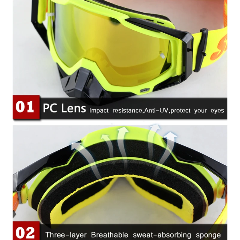 Очки для мотокросса SOMAN, защита от пыли, для мотокросса, для езды по бездорожью, мотоциклетные очки 11-S от AliExpress WW