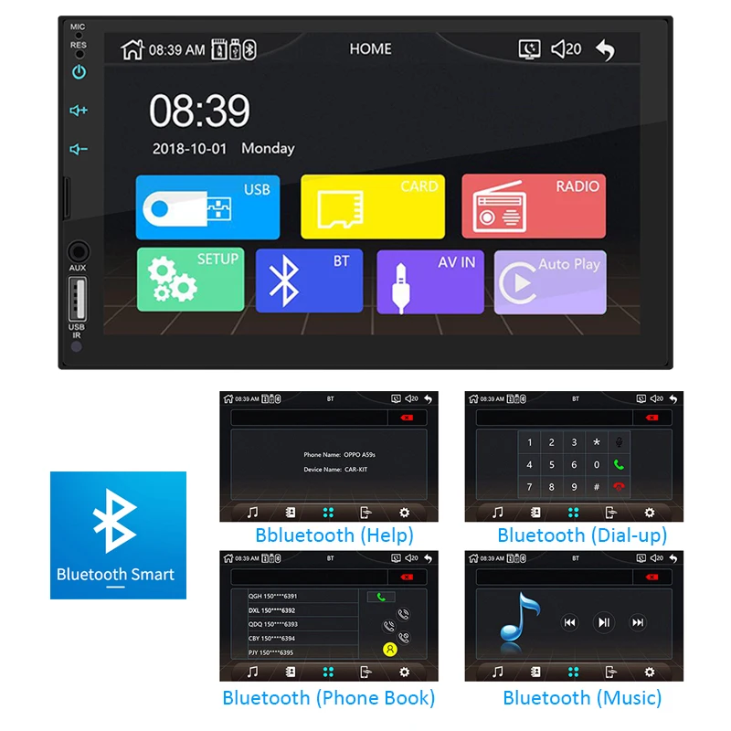 2 Din Apple Carplay автомобильный Радио Bluetooth Android Авто стерео приемник 7 &quotсенсорный