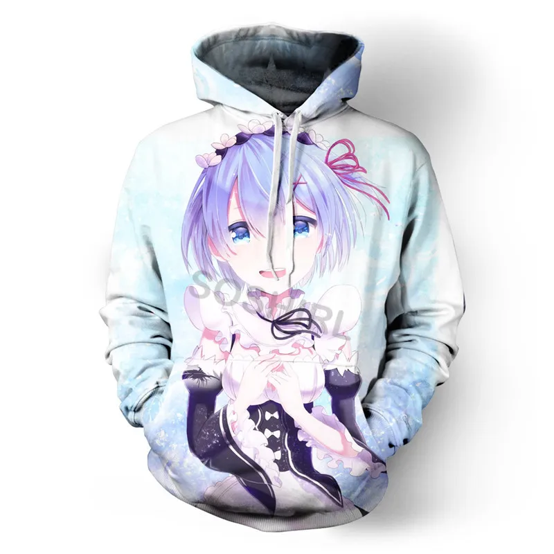 SOSHIRL каваи Zero худи Rem Funny Cool Косплей Толстовка Унисекс Аниме кимоно Maid пуловеры