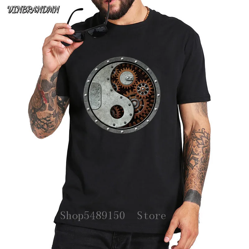 Футболка мужская в Стиле Инь-стимпанк 3d-футболка с короткими рукавами стиле
