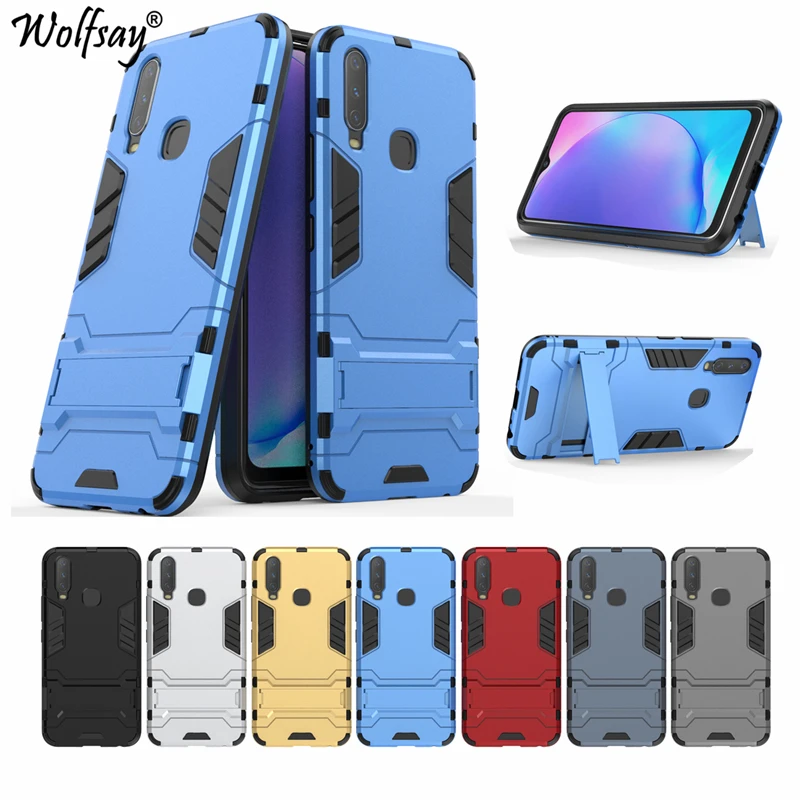 

For Cover Vivo Y11 Case Shockproof Hybrid Stand Silicone Armor Case For Vivo Y11 Cover Case For Vivo Y15 Y17 Y3 U3x Y11 Y12 Case