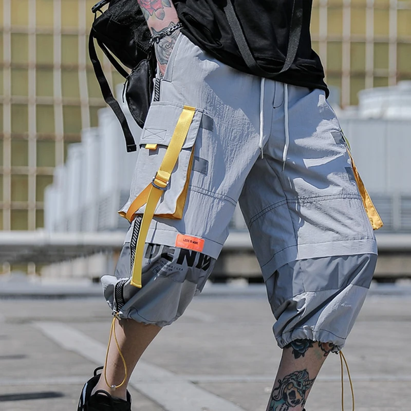 Шорты мужские с эластичным поясом уличная одежда в стиле хип хоп штаны карго