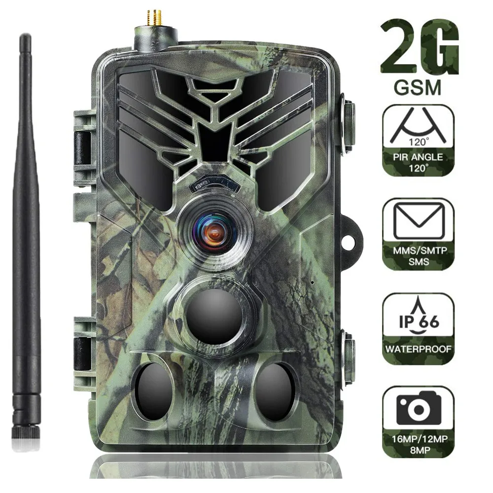Наружная беспроводная мобильная охотничья фотоловушка 2G 4K HD MMS SMS SMTP Trail Nature Camera 20MP
