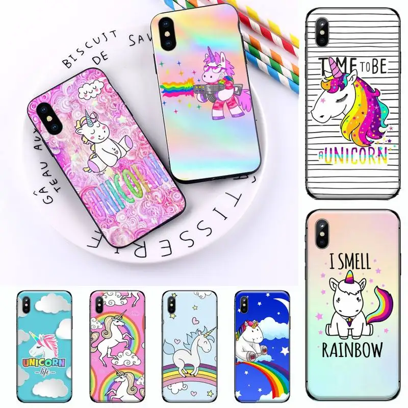 

Rainbow Unicorn cute animal Phone Case For iphone 12 11 13 7 8 6 s plus x xs xr pro max mini