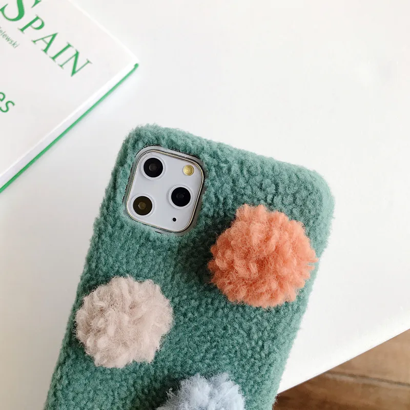 ORYKSZ 3D милый цветочный теплый вельветовый чехол для телефона iPhone 11 Pro Max XR XS X 6 6S 7 8
