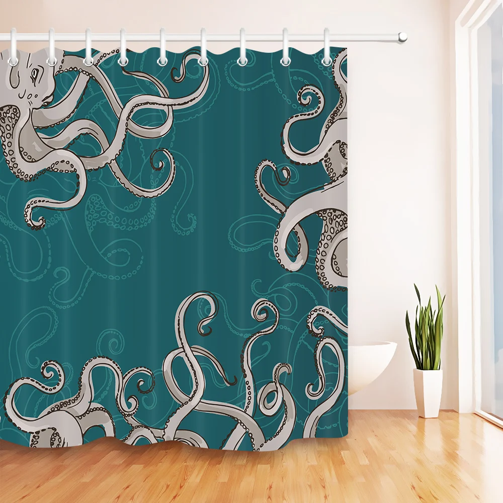 

Octopus Siren with Feeling Shower Curtain Bathroom Curtain Luxury Waterproof Polyester Fabric Art Bathtub Decoration