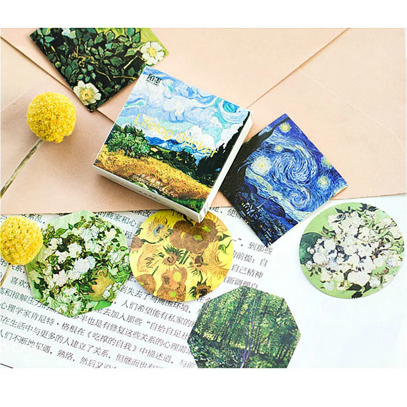 45 шт./кор. Ван Гог Картины наклейки пакет разместил его Kawaii планировщик для