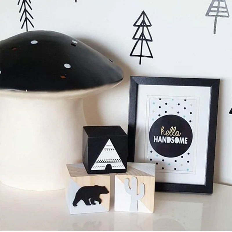 3 шт. деревянные кубики для детской комнаты | Дом и сад